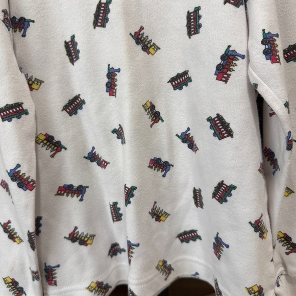 Vintage 90s Talbots Kids Trains Print Turtleneck sweater long sleeve tee toddler - Picture 4 of 6